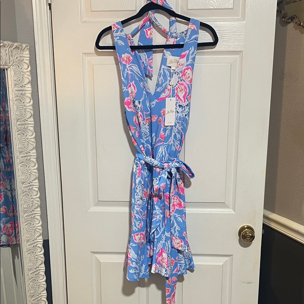 New with Tags Lilly Pulitzer Blue and Pink Floral Romper